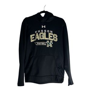 Under Armour Black Maine Husson Eagles Football Hoodie. Medium polyester